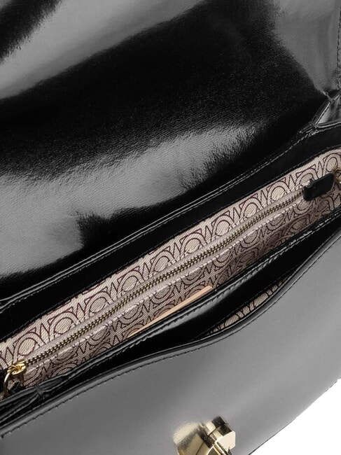 CAMPIONARIO - DEW SHINY CALF Borsa a tracolla in pelle spazzolata Nero - Borse Donna