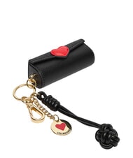 LOVE MOSCHINO CHARMS Portachiavi con logo metallico nero/rosso/nero - Portachiavi - 3