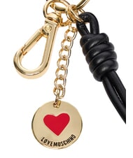 LOVE MOSCHINO CHARMS Portachiavi con logo metallico nero/rosso/nero - Portachiavi - 4