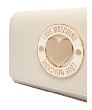 LOVE MOSCHINO SMART DAILY Pochette con tracolla metallica avorio - Borse Donna - 5