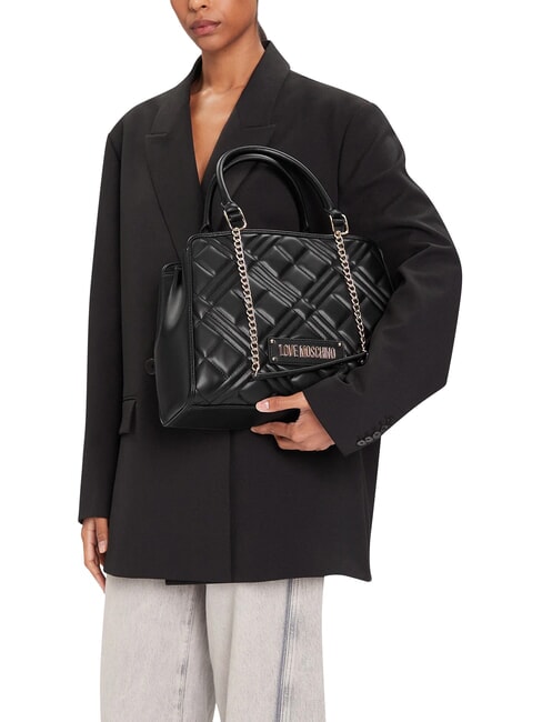 QUILTED Borsa a mano, con tracolla a catena Nero - Borse Donna