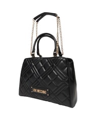 LOVE MOSCHINO QUILTED Borsa a mano, con tracolla a catena Nero - Borse Donna - 4