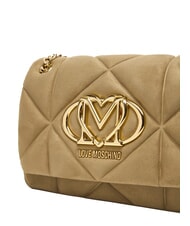 LOVE MOSCHINO EMBOSSED Borsa mini a spalla, con catena sabbia - Borse Donna - 5