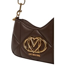 LOVE MOSCHINO EMBOSSED Borsa a spalla, con tracolla cioccolato - Borse Donna - 5
