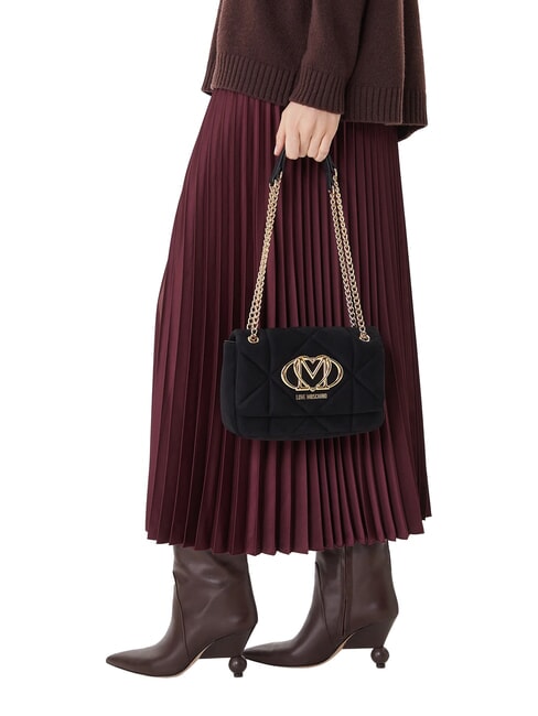 EMBOSSED Borsa mini a spalla, con catena Nero - Borse Donna