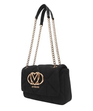 LOVE MOSCHINO EMBOSSED Borsa mini a spalla, con catena Nero - Borse Donna - 3