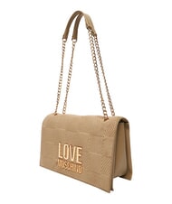 LOVE MOSCHINO PATCHY Borsa a spalla, con catena sabbia - Borse Donna - 4