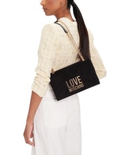 LOVE MOSCHINO PATCHY Borsa a spalla, con catena Nero - Borse Donna - 2