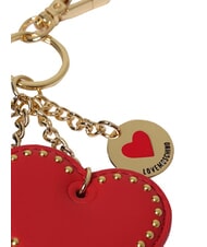 LOVE MOSCHINO CHARMS Portachiavi con logo metallico nero/rosso/nero - Portachiavi - 2