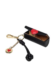 LOVE MOSCHINO CHARMS Portachiavi con logo metallico nero/rosso/nero - Portachiavi - 2