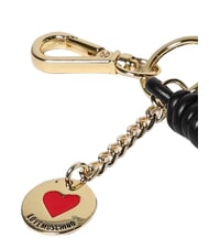 LOVE MOSCHINO CHARMS Portachiavi con logo metallico nero/rosso/nero - Portachiavi - 3
