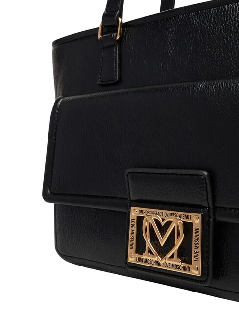 EMBOSSED Borsa shopping, doppia portabilit&agrave; Nero - Borse Donna