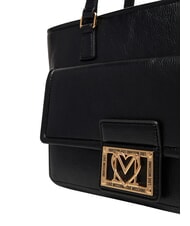 LOVE MOSCHINO EMBOSSED Borsa shopping, doppia portabilit&agrave; Nero - Borse Donna - 5