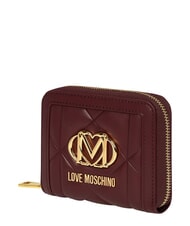 LOVE MOSCHINO EMBOSSED Portafoglio piccolo ziparound vino - Portafogli Donna - 3