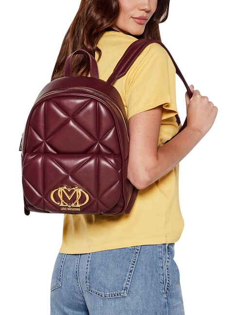 EMBOSSED Zaino con tasca frontale vino - Borse Donna