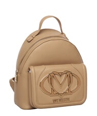 LOVE MOSCHINO LOGO Zaino con tasca frontale beige - Borse Donna - 3