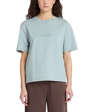 TIMBERLAND LUSH COMFORT T-Shirt in cotone silver blue - T-shirt e Top Donna - 4