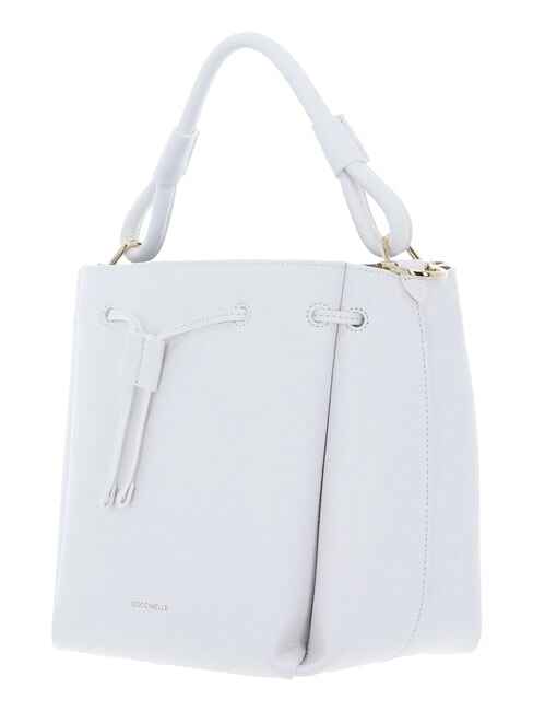 CAMPIONARIO - ECLYPS Borsa secchiello in pelle martellata brillant white - Borse Donna