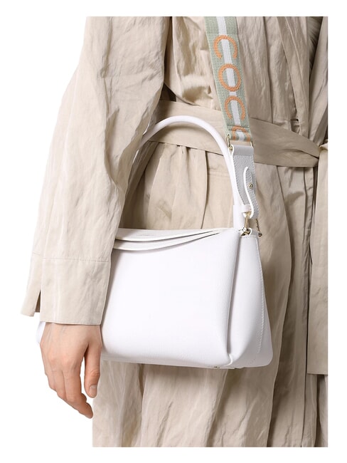 CAMPIONARIO - ECLYPS Borsa a spalla pelle martellata brillant white - Borse Donna