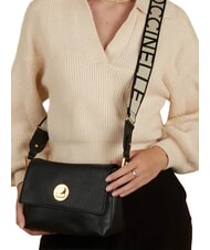 COCCINELLE CAMPIONARIO - LIYA SIGNATURE Borsa a tracolla in pelle martellata Nero - Borse Donna - 5