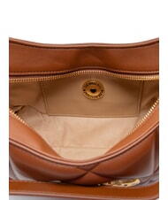 LOVE MOSCHINO EMBOSSED Borsa a spalla marrone - Borse Donna - 5