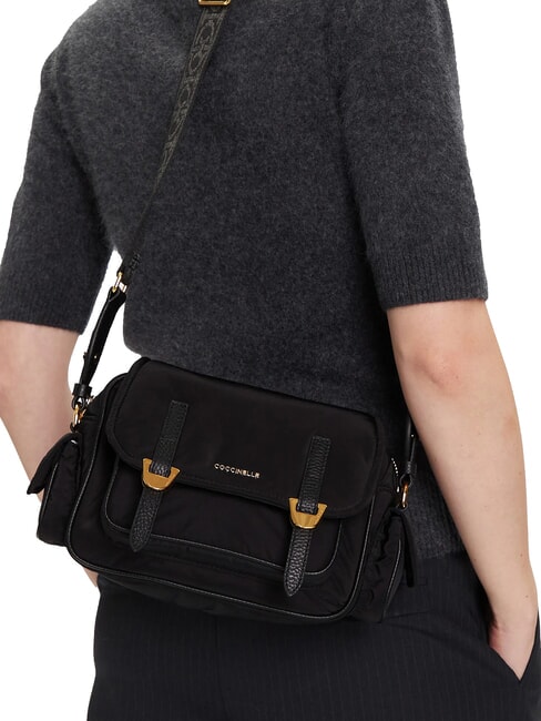CAMPIONARIO - CAMPUS PUFFY NY Borsa a tracolla in nylon e pelle Nero - Borse Donna