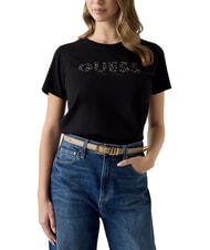 GUESS STUDS SCRIPT T-shirt manica corta jetbla - T-shirt e Top Donna - 2