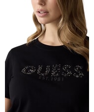 GUESS STUDS SCRIPT T-shirt manica corta jetbla - T-shirt e Top Donna - 5