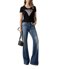 GUESS ZEBRA TRIANGLE T-shirt manica corta jetbla - T-shirt e Top Donna - 3