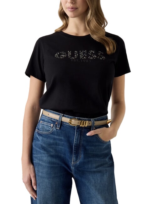 STUDS SCRIPT T-shirt manica corta jetbla - T-shirt e Top Donna
