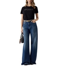GUESS STUDS SCRIPT T-shirt manica corta jetbla - T-shirt e Top Donna - 4