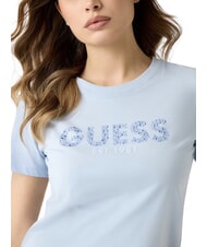 GUESS STUDS SCRIPT T-shirt manica corta aerial blue - T-shirt e Top Donna - 5