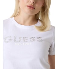 GUESS STUDS SCRIPT T-shirt manica corta purwhite - T-shirt e Top Donna - 5