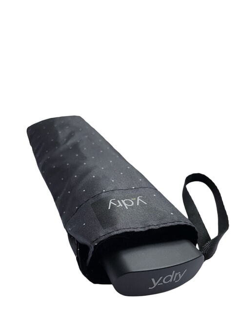 FAIR Ombrello manuale, impugnatura piatta dark black pois - Ombrelli