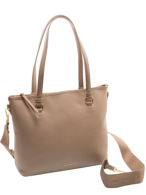 MARINA Shopping Bag in pelle warm taupe - Borse Donna