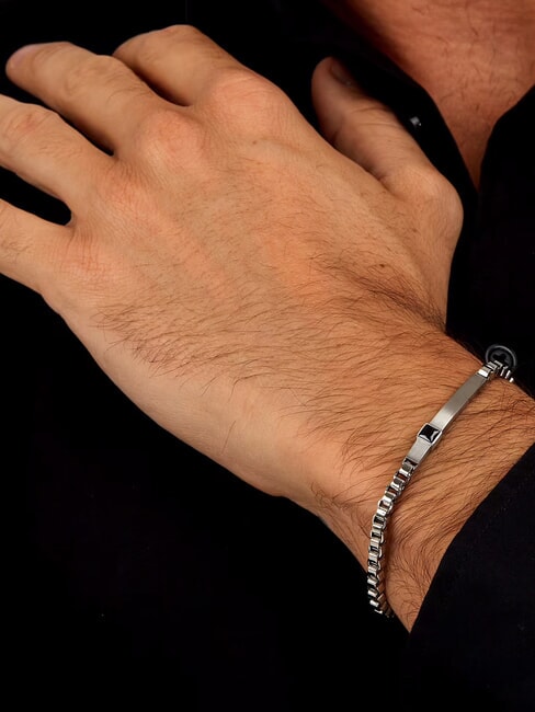 MOTOTOWN Bracciale in acciaio Nero - Bracciali Uomo