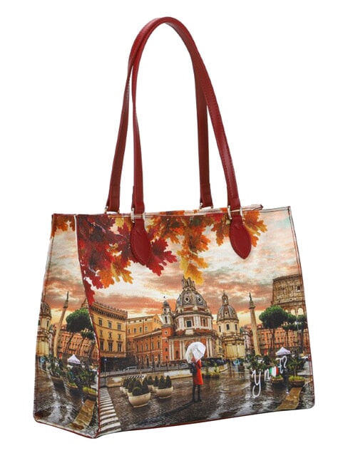 YESBAG L Borsa shopping, a spalla rome raining - Borse Donna