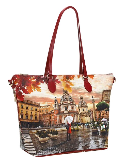 YESBAG L Borsa shopping, a spalla rome raining - Borse Donna