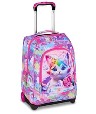 SJGANG CUCCIOLI Zaino trolley 2 ruote, fisso fuxiafluo - Zaini con carrello - 5