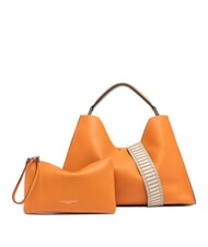 GIANNI CHIARINI AURORA Borsa a mano in pelle con pouch flame orange-sabbia - Borse Donna - 2