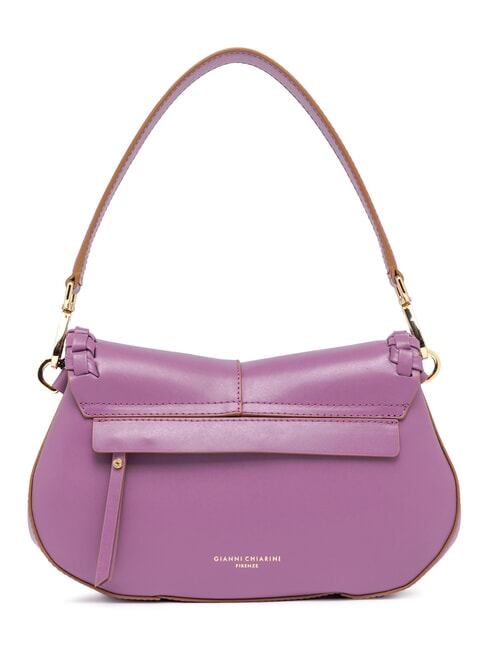 HELENA ROUND Borsa in pelle con flap argyle purple - Borse Donna