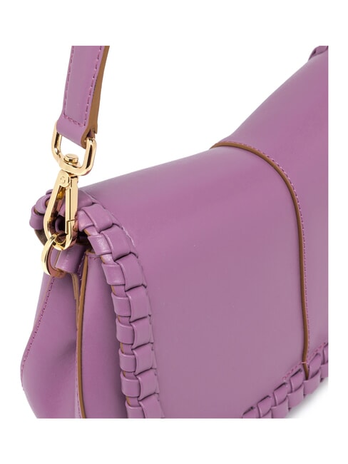 HELENA ROUND Borsa in pelle con flap argyle purple - Borse Donna
