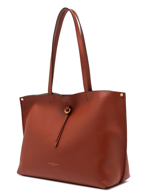 EGLE Shopping Bag in pelle brick red - Borse Donna