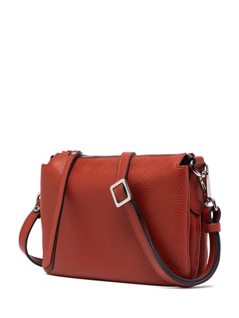 THREE  Mini Bag a tracolla, in pelle brick red - Borse Donna