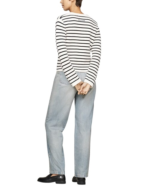 TH Cardigan in cotone, a maniche lunghe breton stp/ ivory petal/ desert sky - Maglie Donna