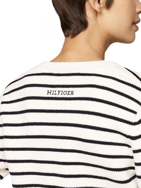 TH Cardigan in cotone, a maniche lunghe breton stp/ ivory petal/ desert sky - Maglie Donna