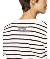 TOMMY HILFIGER TH Cardigan in cotone, a maniche lunghe breton stp/ ivory petal/ desert sky - Maglie Donna - 4