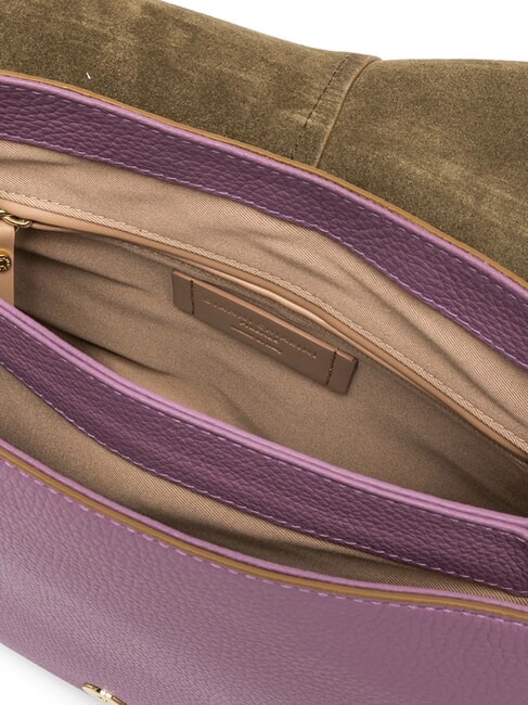 HELENA ROUND Borsa in pelle con tracolla in corda argyle purple - Borse Donna