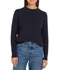 TOMMY HILFIGER TH Maglia in cotone, a girocollo - Maglie Donna