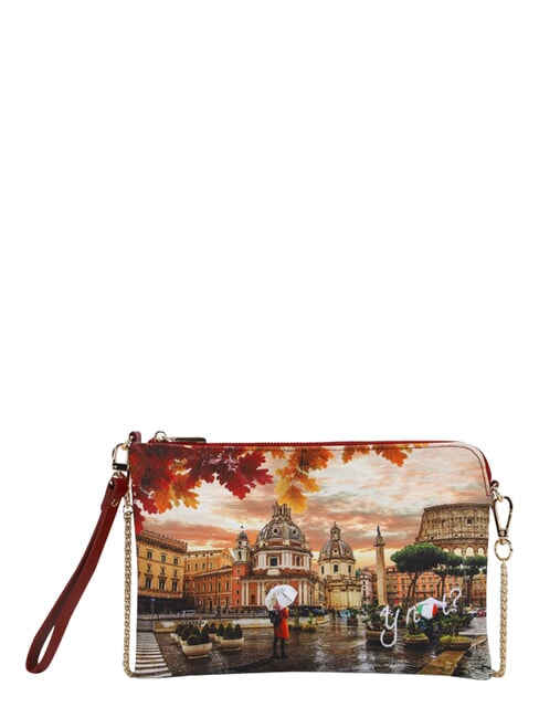 YESBAG Pochette piatta con polsierina rome raining - Borse Donna